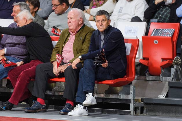 Auch Herbert Hainer (FC Bayern Muenchen, Praesident) befand sich unter den Zuschauern. FC Bayern Muenchen gegen Real Madrid, Basketball, Euroleague, 8. Spieltag, Saison 2021 2022, 05.11.2021. FC Bayern Muenchen gegen Real Madrid, Basketball, Euroleague, 8. Spieltag, Saison 2021 2022, 05.11.2021 Muenchen Copyright: xEibnerxPressefoto HeikexFeinerx EP_HFR