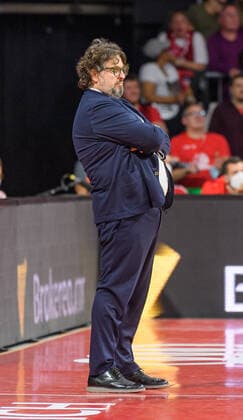 Andrea Trinchieri (FC Bayern Muenchen Basketball, Chef-Trainer). FC Bayern Muenchen gegen Real Madrid, Basketball, Euroleague, 8. Spieltag, Saison 2021 2022, 05.11.2021. FC Bayern Muenchen gegen Real Madrid, Basketball, Euroleague, 8. Spieltag, Saison 2021 2022, 05.11.2021 Muenchen Copyright: xEibnerxPressefoto HeikexFeinerx EP_HFR