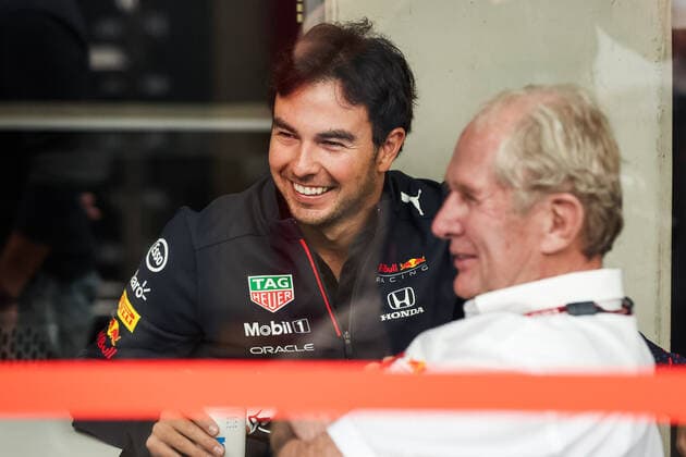 MARKO Helmut (aut), Driversâ¤â ¢ Manager of Red Bull Racing, PEREZ Sergio (mex), Red Bull Racing Honda RB16B, portrait during the Formula 1 Heineken Grande Premio De Sao Paulo 2021, Sao Paulo Grand Prix, 19th round of the 2021 FIA Formula One World Championship, WM, Weltmeisterschaft from November 12 to 14, 2021 on the Interlagos Circuit, in Sao Paulo, Brazil - F1 - SAO PAULO GRAND PRIX 2021 - RACE DPPI Panoramic 00121040_AV6_5519