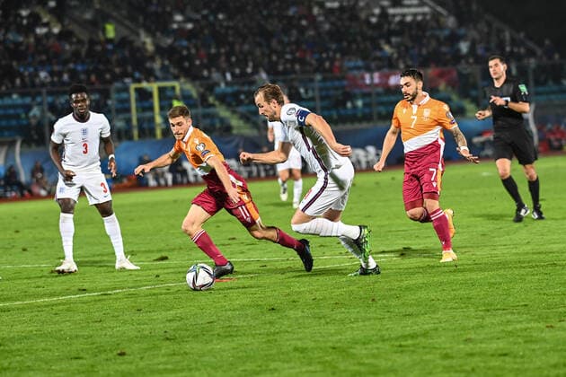 Fußball, WM Quali, San Marino - England November 15, 2021, San Marino, Republic of San Marino: San Marino, Republic of San Marino, San Marino Stadium, November 15, 2021, Harry Kane in action during Panamerican Tennis Center - FIFA World Cup, WM, Weltmeisterschaft, Fussball FIFA World Cup - Panamerican Tennis Center, San Marino, Republic of San Marino - ZUMAl164 20211115_zsa_l164_002 Copyright: xGianlucaxRiccix