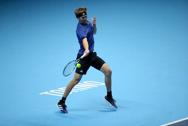 Mandatory Credit: Photo by Ella Ling Shutterstock (12603335am) Alexander Zverev of Germany in action Nitto ATP, Tennis Herren World Tour Finals, Day 3, Tennis, Pala Alpitour, Turin, Italy - 16 Nov 2021 Nitto ATP World Tour Finals, Day 3, Tennis, Pala Alpitour, Turin, Italy - 16 Nov 2021 Copyright: xEllaxLing Shutterstockx 12603335am