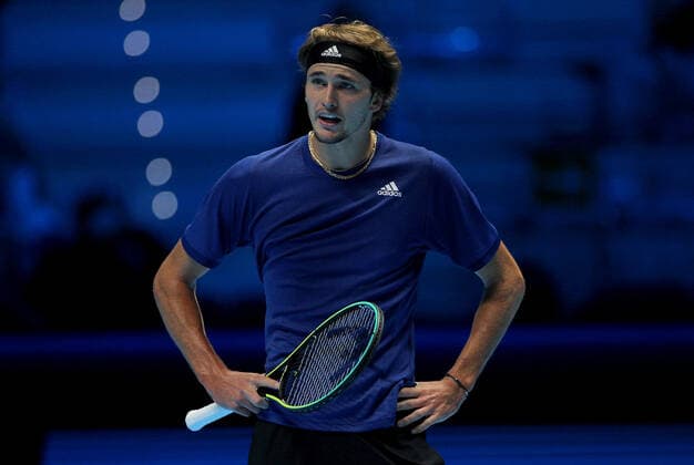 Mandatory Credit: Photo by Ella Ling Shutterstock (12603335ag) Alexander Zverev of Germany frustrated Nitto ATP, Tennis Herren World Tour Finals, Day 3, Tennis, Pala Alpitour, Turin, Italy - 16 Nov 2021 Nitto ATP World Tour Finals, Day 3, Tennis, Pala Alpitour, Turin, Italy - 16 Nov 2021 Copyright: xEllaxLing Shutterstockx 12603335ag
