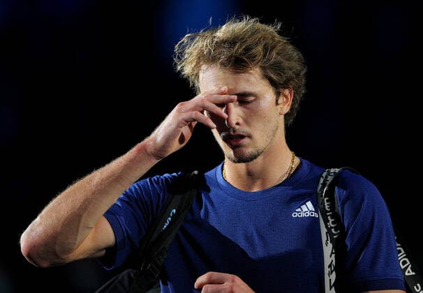 Mandatory Credit: Photo by Ella Ling Shutterstock (12603335u) Alexander Zverev of Germany frustrated Nitto ATP, Tennis Herren World Tour Finals, Day 3, Tennis, Pala Alpitour, Turin, Italy - 16 Nov 2021 Nitto ATP World Tour Finals, Day 3, Tennis, Pala Alpitour, Turin, Italy - 16 Nov 2021 Copyright: xEllaxLing Shutterstockx 12603335u
