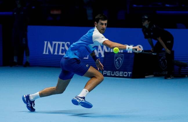 Mandatory Credit: Photo by Ella Ling Shutterstock (12603433m) Novak Djokovic of Serbia in action Nitto ATP, Tennis Herren World Tour Finals, Day 4, Tennis, Pala Alpitour, Turin, Italy - 17 Nov 2021 Nitto ATP World Tour Finals, Day 4, Tennis, Pala Alpitour, Turin, Italy - 17 Nov 2021 Copyright: xEllaxLing Shutterstockx 12603433m