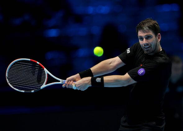 Mandatory Credit: Photo by Ella Ling Shutterstock (12603433cn) Cameron Norrie of GBR in action Nitto ATP, Tennis Herren World Tour Finals, Day 4, Tennis, Pala Alpitour, Turin, Italy - 17 Nov 2021 Nitto ATP World Tour Finals, Day 4, Tennis, Pala Alpitour, Turin, Italy - 17 Nov 2021 Copyright: xEllaxLing Shutterstockx 12603433cn