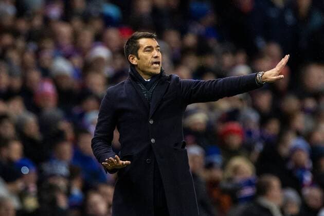Mandatory Credit: Photo by Kirk O Rourke Rangers FC Shutterstock (12617967bh) Rangers manager Giovanni van Bronckhorst during the Europa League match at Ibrox Stadium, Glasgow. Rangers v Sparta Prague, UEFA Europa League, Group A, Football, Ibrox Stadium, Glasgow, UK - 25 Nov 2021 Rangers v Sparta Prague, UEFA Europa League, Group A, Football, Ibrox Stadium, Glasgow, UK - 25 Nov 2021 Copyright: xKirkxO Rourke RangersxFC Shutterstockx 12617967bh