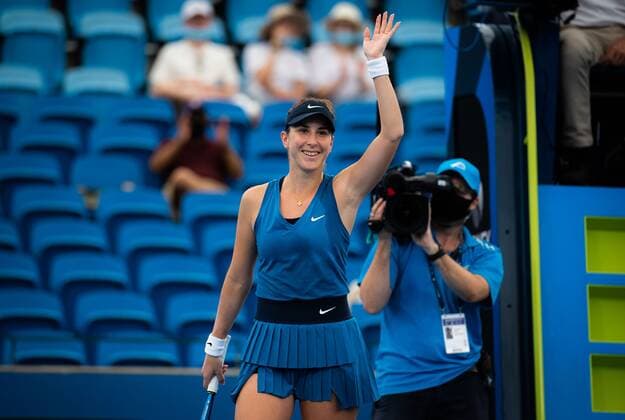 Mandatory Credit: Photo by Rob Prange Shutterstock (12750372af) Belinda Bencic of Switzerland after the first round of the 2022 Sydney Tennis Classic WTA, Tennis Damen 500 tennis tournament Sydney Tennis Classic, Day 2, Tennis, Olympic Park, Sydney, Australia - 11 Jan 2022 Sydney Tennis Classic, Day 2, Tennis, Olympic Park, Sydney, Australia - 11 Jan 2022 Copyright: xRobxPrange Shutterstockx 12750372af