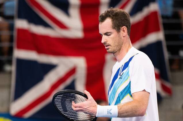 Mandatory Credit: Photo by Shutterstock (12755368ab) Andy Murray in action during his Round of 32 Match Sydney Tennis Classic, Day 2, Tennis, Olympic Park, Sydney, Australia - 11 Jan 2022 Sydney Tennis Classic, Day 2, Tennis, Olympic Park, Sydney, Australia - 11 Jan 2022 Copyright: xShutterstockx 12755368ab