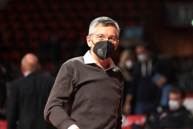 Praesident Herbert Hainer GER, FC Bayern Basketball vs. BC Zalgiris Kaunas, Basketball, EuroLeague, Saison 2021 2022, 11.01.2022, GER, FC Bayern Basketball vs. BC Zalgiris Kaunas, Basketball, EuroLeague, Saison 2021 2022, 11.01.2022, Muenchen Copyright: xEIBNER MarcelxEngelbrechtx EP_EER