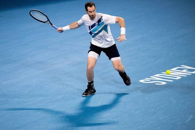 Mandatory Credit: Photo by Shutterstock (12757262dx) Andy Murray in action during his round of 16 match Sydney Tennis Classic, Day 4, Tennis, Olympic Park, Sydney, Australia - 12 Jan 2022 Sydney Tennis Classic, Day 4, Tennis, Olympic Park, Sydney, Australia - 12 Jan 2022 Copyright: xShutterstockx 12757262dx