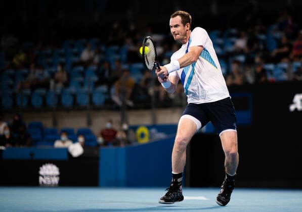 Mandatory Credit: Photo by Shutterstock (12757262et) Andy Murray in action during his round of 16 match Sydney Tennis Classic, Day 4, Tennis, Olympic Park, Sydney, Australia - 12 Jan 2022 Sydney Tennis Classic, Day 4, Tennis, Olympic Park, Sydney, Australia - 12 Jan 2022 Copyright: xShutterstockx 12757262et