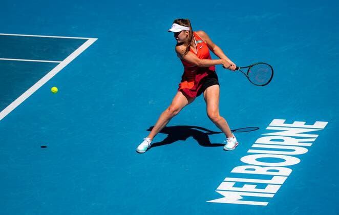 Mandatory Credit: Photo by Rob Prange Shutterstock (12763713bn) Elina Svitolina of Ukraine in action during the second round of the 2022 Australian Open Grand Slam tennis tournament Australian Open, Day Three, Tennis, Melbourne Park, Melbourne, Australia - 19 Jan 2022 Australian Open, Day Three, Tennis, Melbourne Park, Melbourne, Australia - 19 Jan 2022 Copyright: xRobxPrange Shutterstockx 12763713bn