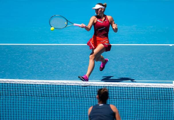 Mandatory Credit: Photo by Rob Prange Shutterstock (12763713cm) Marta Kostyuk of Ukraine in action during the second round of the 2022 Australian Open Grand Slam tennis tournament Australian Open, Day Three, Tennis, Melbourne Park, Melbourne, Australia - 19 Jan 2022 Australian Open, Day Three, Tennis, Melbourne Park, Melbourne, Australia - 19 Jan 2022 Copyright: xRobxPrange Shutterstockx 12763713cm