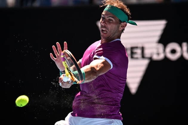 Mandatory Credit: Photo by James Gourley Shutterstock (12763717cp) Rafael Nadal during his second round match Australian Open, Day Three, Tennis, Melbourne Park, Melbourne, Australia - 19 Jan 2022 Australian Open, Day Three, Tennis, Melbourne Park, Melbourne, Australia - 19 Jan 2022 Copyright: xJamesxGourley Shutterstockx 12763717cp
