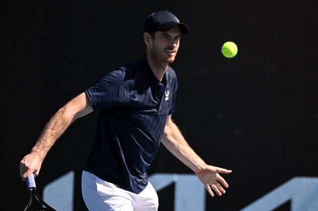 Mandatory Credit: Photo by James Gourley Shutterstock (12763717db) Andy Murray on the practice court Australian Open, Day Three, Tennis, Melbourne Park, Melbourne, Australia - 19 Jan 2022 Australian Open, Day Three, Tennis, Melbourne Park, Melbourne, Australia - 19 Jan 2022 Copyright: xJamesxGourley Shutterstockx 12763717db