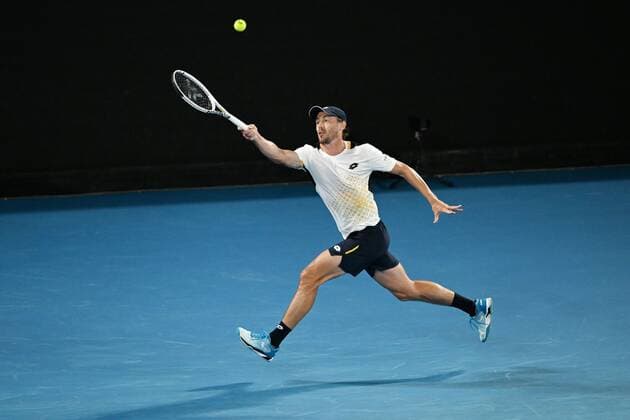 Mandatory Credit: Photo by James Gourley Shutterstock (12763717ga) John Millman during his second round match Australian Open, Day Three, Tennis, Melbourne Park, Melbourne, Australia - 19 Jan 2022 Australian Open, Day Three, Tennis, Melbourne Park, Melbourne, Australia - 19 Jan 2022 Copyright: xJamesxGourley Shutterstockx 12763717ga