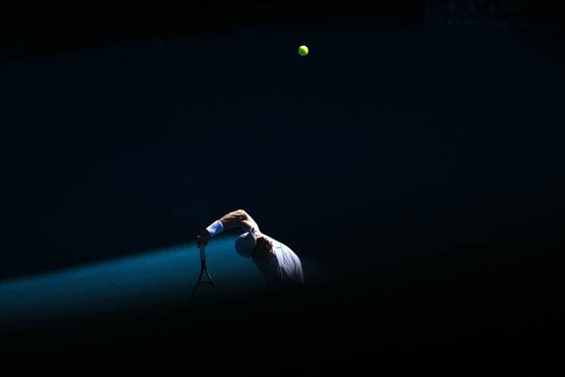 Mandatory Credit: Photo by James Gourley Shutterstock (12765086cv) Denis Shapovalov during his third round match Australian Open, Day Five, Tennis, Melbourne Park, Melbourne, Australia - 21 Jan 2022 Australian Open, Day Five, Tennis, Melbourne Park, Melbourne, Australia - 21 Jan 2022 Copyright: xJamesxGourley Shutterstockx 12765086cv