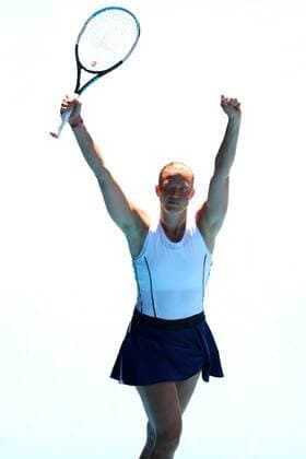 Mandatory Credit: Photo by Ella Ling Shutterstock (12765089ar) Kaia Kanepi celebrates victory in her third round match Australian Open, Day Six, Tennis, Melbourne Park, Melbourne, Australia - 22 Jan 2022 Australian Open, Day Six, Tennis, Melbourne Park, Melbourne, Australia - 22 Jan 2022 Copyright: xEllaxLing Shutterstockx 12765089ar