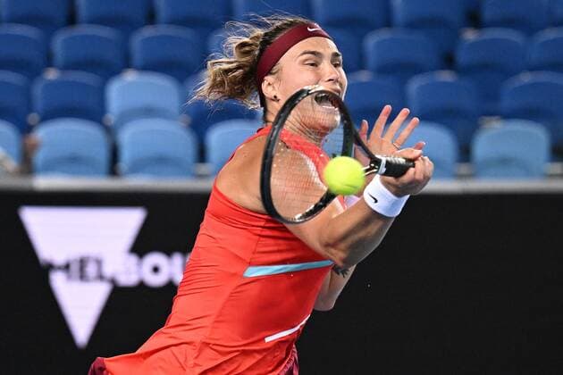 Mandatory Credit: Photo by James Gourley Shutterstock (12765100in) Aryna Sabalenka during her fourth round match Australian Open, Day Eight, Tennis, Melbourne Park, Melbourne, Australia - 24 Jan 2022 Australian Open, Day Eight, Tennis, Melbourne Park, Melbourne, Australia - 24 Jan 2022 Copyright: xJamesxGourley Shutterstockx 12765100in