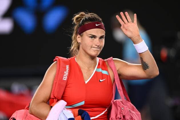 Mandatory Credit: Photo by James Gourley Shutterstock (12765100jn) Aryna Sabalenka after defeat in her fourth round match Australian Open, Day Eight, Tennis, Melbourne Park, Melbourne, Australia - 24 Jan 2022 Australian Open, Day Eight, Tennis, Melbourne Park, Melbourne, Australia - 24 Jan 2022 Copyright: xJamesxGourley Shutterstockx 12765100jn