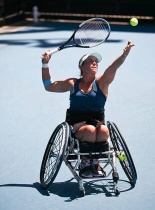 Mandatory Credit: Photo by James Gourley Shutterstock (12773752ap) Diede De Groot in Women s Wheelchair Singles semi final action Australian Open, Day Nine, Tennis, Melbourne Park, Melbourne, Australia - 25 Jan 2022 Australian Open, Day Nine, Tennis, Melbourne Park, Melbourne, Australia - 25 Jan 2022 Copyright: xJamesxGourley Shutterstockx 12773752ap