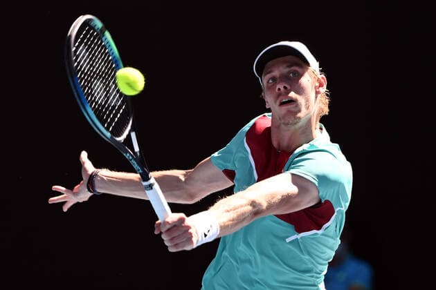 Mandatory Credit: Photo by James Gourley Shutterstock (12773752cw) Denis Shapovalov during his quarter-final match Australian Open, Day Nine, Tennis, Melbourne Park, Melbourne, Australia - 25 Jan 2022 Australian Open, Day Nine, Tennis, Melbourne Park, Melbourne, Australia - 25 Jan 2022 Copyright: xJamesxGourley Shutterstockx 12773752cw