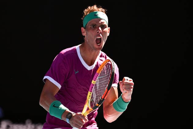 Mandatory Credit: Photo by James Gourley Shutterstock (12773752df) Rafael Nadal during his quarter-final match Australian Open, Day Nine, Tennis, Melbourne Park, Melbourne, Australia - 25 Jan 2022 Australian Open, Day Nine, Tennis, Melbourne Park, Melbourne, Australia - 25 Jan 2022 Copyright: xJamesxGourley Shutterstockx 12773752df