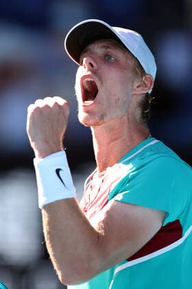 Mandatory Credit: Photo by Ella Ling Shutterstock (12773750fm) Denis Shapovalov during his quarter-final match Australian Open, Day Nine, Tennis, Melbourne Park, Melbourne, Australia - 25 Jan 2022 Australian Open, Day Nine, Tennis, Melbourne Park, Melbourne, Australia - 25 Jan 2022 Copyright: xEllaxLing Shutterstockx 12773750fm