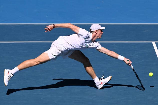 Mandatory Credit: Photo by James Gourley Shutterstock (12773752ex) Denis Shapovalov during his quarter-final match Australian Open, Day Nine, Tennis, Melbourne Park, Melbourne, Australia - 25 Jan 2022 Australian Open, Day Nine, Tennis, Melbourne Park, Melbourne, Australia - 25 Jan 2022 Copyright: xJamesxGourley Shutterstockx 12773752ex