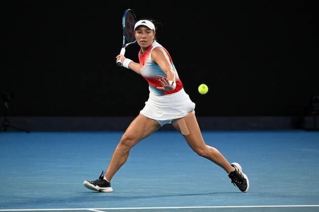 Mandatory Credit: Photo by James Gourley Shutterstock (12773752gc) Jessica Pegula during her quarter-final match Australian Open, Day Nine, Tennis, Melbourne Park, Melbourne, Australia - 25 Jan 2022 Australian Open, Day Nine, Tennis, Melbourne Park, Melbourne, Australia - 25 Jan 2022 Copyright: xJamesxGourley Shutterstockx 12773752gc