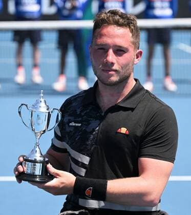 Mandatory Credit: Photo by James Gourley Shutterstock (12773760bc) Runner up Alfie Hewett Australian Open, Day Eleven, Tennis, Melbourne Park, Melbourne, Australia - 27 Jan 2022 Australian Open, Day Eleven, Tennis, Melbourne Park, Melbourne, Australia - 27 Jan 2022 Copyright: xJamesxGourley Shutterstockx 12773760bc