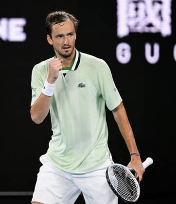 Mandatory Credit: Photo by James Gourley Shutterstock (12775245el) Daniil Medvedev in semi final action Australian Open, Day Twelve, Tennis, Melbourne Park, Melbourne, Australia - 28 Jan 2022 Australian Open, Day Twelve, Tennis, Melbourne Park, Melbourne, Australia - 28 Jan 2022 Copyright: xJamesxGourley Shutterstockx 12775245el