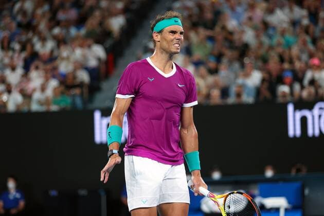 Mandatory Credit: Photo by Ella Ling Shutterstock (12778014dh) Rafael Nadal during the Men s Singles final Australian Open, Day Fourteen, Tennis, Melbourne Park, Melbourne, Australia - 30 Jan 2022 Australian Open, Day Fourteen, Tennis, Melbourne Park, Melbourne, Australia - 30 Jan 2022 Copyright: xEllaxLing Shutterstockx 12778014dh
