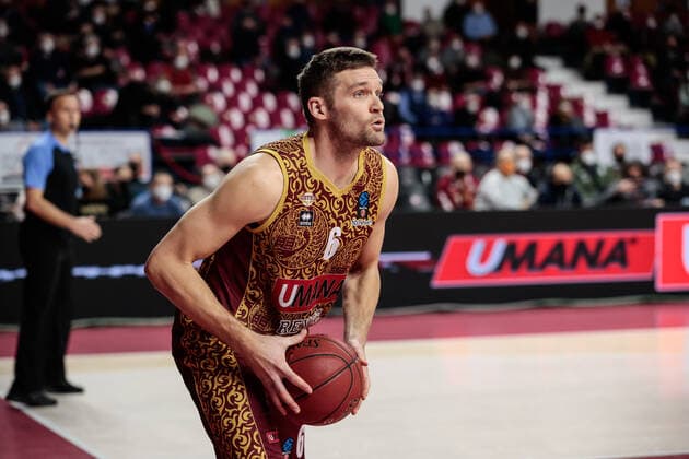 February 2, 2022, Venice, Italy: Venice, Italy, Palasport Taliercio, February 02, 2022, Michael Bramos (Umana Reyer Venezia) during Umana Reyer Venezia vs Ratiopharm Ulm - Basketball EuroCup Championship. Basketball EuroCup Championship - Umana Reyer Venezia vs Ratiopharm Ulm, Venice, Italy - ZUMAl164 20220202_zsa_l164_183 Copyright: xMattiaxRadonix