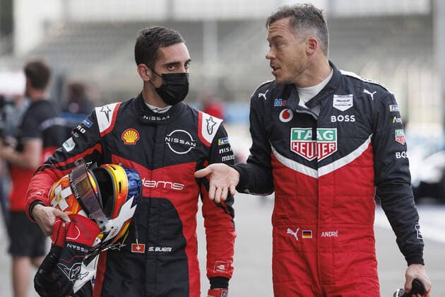 BUEMI Sebastien (swi), Nissan e.dams, Nissan IM03, portrait, LOTTERER Andre (ger), TAG Heuer Porsche Formula E Team, Porsche 99X Electric, portrait, during the 2022 Mexico City ePrix, 2nd meeting of the 2021-22 ABB FIA Formula E World Championship, WM, Weltmeisterschaft on the Autodromo Hermanos Rodriguez from February 10 to 11, in Mexico City, Mexico - AUTO - 2022 FORMULA E Mexico City ePRIX DPPI Panoramic _LF32491