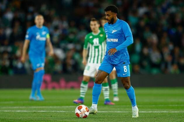 Mandatory Credit: Photo by Pressinphoto Shutterstock (12821595h) Wendel Valle da Silva of Zenit Real Betis v Zenit, UEFA Europa League 2021-2022, Round of 32, secong leg. Football, Benito Villamarin Stadium, Sevilla, Spain - 24 Feb 2022 Editorial use only Real Betis v Zenit, UEFA Europa League 2021-2022, Round of 32, secong leg. Football, Benito Villamarin Stadium, Sevilla, Spain - 24 Feb 2022 Editorial use only Copyright: xPressinphoto Shutterstockx 12821595h