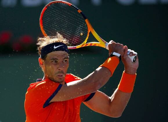 Mandatory Credit: Photo by Ella Ling Shutterstock (12845049cc) Rafael Nadal of Spain in action BNP Paribas Open, Tennis, Day 4, Indian Wells Tennis Garden, California, USA - 12 Mar 2022 BNP Paribas Open, Tennis, Day 4, Indian Wells Tennis Garden, California, USA - 12 Mar 2022 Copyright: xEllaxLing Shutterstockx 12845049cc