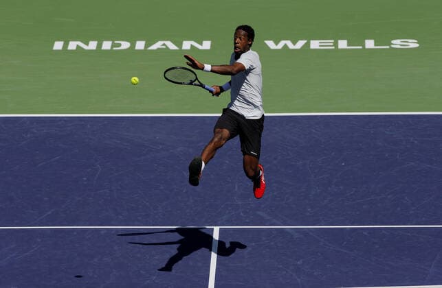 Mandatory Credit: Photo by Ella Ling Shutterstock (12845056g) Gael Monfils of France in action BNP Paribas Open, Tennis, Day 6, Indian Wells Tennis Garden, California, USA - 14 Mar 2022 BNP Paribas Open, Tennis, Day 6, Indian Wells Tennis Garden, California, USA - 14 Mar 2022 Copyright: xEllaxLing Shutterstockx 12845056g