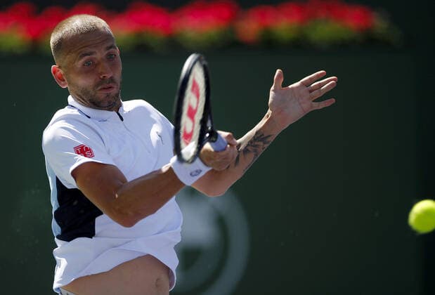 Mandatory Credit: Photo by Ella Ling Shutterstock (12845056ar) Dan Evans of Great Britain in action BNP Paribas Open, Tennis, Day 6, Indian Wells Tennis Garden, California, USA - 14 Mar 2022 BNP Paribas Open, Tennis, Day 6, Indian Wells Tennis Garden, California, USA - 14 Mar 2022 Copyright: xEllaxLing Shutterstockx 12845056ar