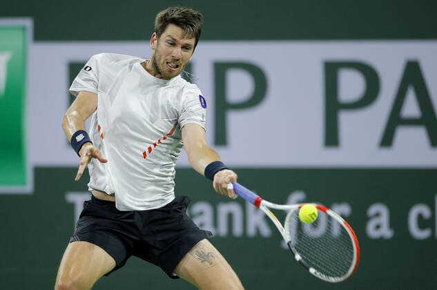 Mandatory Credit: Photo by Ella Ling Shutterstock (12849404dm) Cameron Norrie of GBR in action BNP Paribas Open, Tennis, Day 9, Indian Wells Tennis Garden, California, USA - 17 Mar 2022 BNP Paribas Open, Tennis, Day 9, Indian Wells Tennis Garden, California, USA - 17 Mar 2022 Copyright: xEllaxLing Shutterstockx 12849404dm