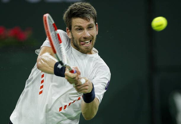 Mandatory Credit: Photo by Ella Ling Shutterstock (12849404dj) Cameron Norrie of GBR in action BNP Paribas Open, Tennis, Day 9, Indian Wells Tennis Garden, California, USA - 17 Mar 2022 BNP Paribas Open, Tennis, Day 9, Indian Wells Tennis Garden, California, USA - 17 Mar 2022 Copyright: xEllaxLing Shutterstockx 12849404dj