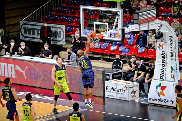 medi bayreuth - EWE Baskets Oldenburg, Basketball, Bundesliga, BBL, Spieltag 14, Spielzeit 2021 2022, 23.03.2022 23Paulding, Rickey (EWE Oldenburg) medi bayreuth - EWE Baskets Oldenburg , Basketball, Bundesliga, BBL, Spieltag 14, Spielzeit 2021 2022, 23.03.2022 Bayreuth Copyright: xEibner-Pressefoto ThorstenxOchsx EP_TOS
