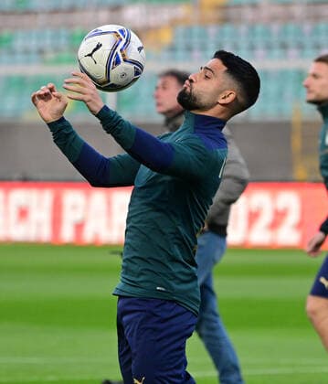 Fußball, Nationalteam Italien, Training (220324) -- PALERMO, March 24, 2022 -- Italy s Lorenzo Insigne attends the training session ahead of the 2022 World Cup qualifying play-off football match between Italy and North Macedonia in Palermo, Italy, on March 23, 2022. (Photo by Xinhua) (SP)ITALY-PALERMO-FOOTBALL FIFA World Cup, WM, Weltmeisterschaft, Fussball 2022 QUALIFIER-ITALY-TRAINING AlbertoxLingria