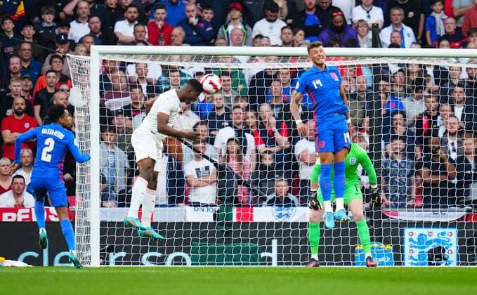 Mandatory Credit: Photo by Javier Garcia Shutterstock (12865321o) Breel Embolo of Switzerland scores the opening goal England v Switzerland, International Friendly, Länderspiel, Nationalmannschaft Football, Wembley Stadium, London, UK - 26 Mar 2022 EDITORIAL USE ONLY No use with unauthorised audio, video, data, fixture lists, club league logos or live services. Online in-match use limited to 120 images, no video emulation. No use in betting, games or single club league player publications. England v Switzerland, International Friendly, Football, Wembley Stadium, London, UK - 26 Mar 2022 EDITORIAL USE ONLY No use with unauthorised audio, video, data, fixture lists, club league logos or live services. Online in-match use limited to 120 images, no video emulation. No use in betting, games or single club league player publications. Copyright: xJavierxGarcia Shutterstockx 12865321o