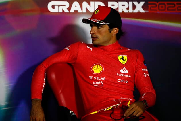 SAINZ Carlos (spa), Scuderia Ferrari F1-75, portrait, post race press conference, PK, Pressekonferenz during the Formula 1 STC Saudi Arabian Grand Prix 2022, 2nd round of the 2022 FIA Formula One World Championship, WM, Weltmeisterschaft on the Jeddah Corniche Circuit, from March 25 to 27, 2022 in Jeddah, Saudi Arabia - F1 - SAUDI ARABIAN GRAND PRIX 2022 - RACE DPPI Panoramic GP2202_192006_X4I2303