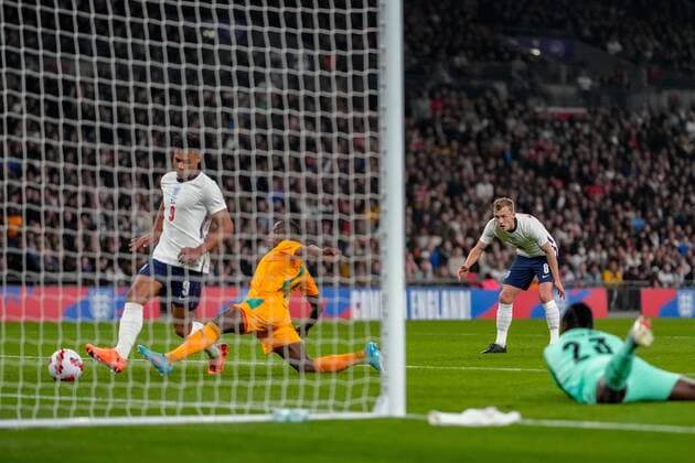 Mandatory Credit: Photo by Dave Shopland Shutterstock (12870106x) Ollie Watkins scores for England 1-0 England v Ivory Coast, International Friendly, Länderspiel, Nationalmannschaft Football, Wembley Stadium, London, UK - 29 Mar 2022 England v Ivory Coast, International Friendly, Football, Wembley Stadium, London, UK - 29 Mar 2022 Copyright: xDavexShopland Shutterstockx 12870106x