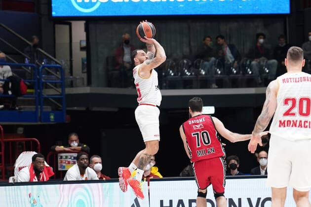 March 31, 2022, Milan, Italy: Milan, Italy, Mediolanum Forum, March 31, 2022, Mike James (AS Monaco Basket) during A.X Armani Exchange Milano vs AS Monaco - Basketball Euroleague Championship. Basketball Euroleague Championship - A X Armani Exchange Milano vs AS Monaco, Milan, Italy - ZUMAl164 20220331_zsa_l164_016 Copyright: xSimonexLucarellix