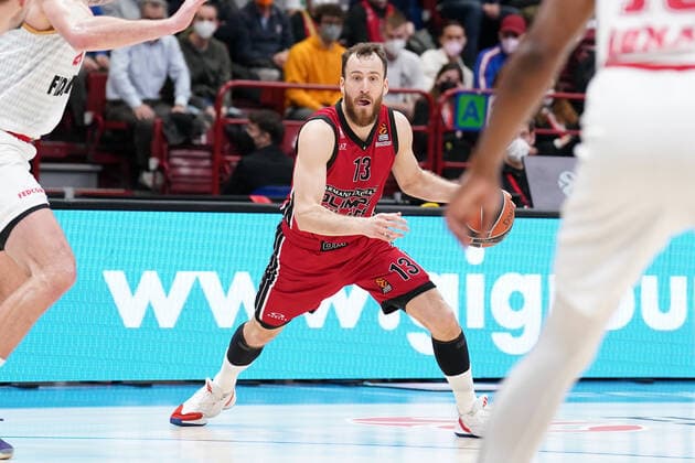March 31, 2022, Milan, Italy: Milan, Italy, Mediolanum Forum, March 31, 2022, Sergio Rodriguez (AX Armani Exchange Olimpia Milano) during A.X Armani Exchange Milano vs AS Monaco - Basketball Euroleague Championship. Basketball Euroleague Championship - A X Armani Exchange Milano vs AS Monaco, Milan, Italy - ZUMAl164 20220331_zsa_l164_059 Copyright: xSimonexLucarellix
