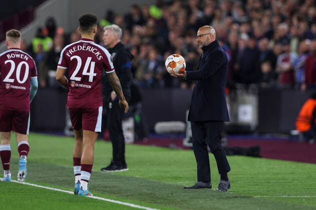 Mandatory Credit: Photo by Andrew Fosker Shutterstock (12885085ae) Peter Bosz manager of Lyon West Ham United v Olympique Lyonnais, UEFA Europa League, Quarter Final, First Leg, Football, The London Stadium, London, UK - 07 Apr 2022 EDITORIAL USE ONLY No use with unauthorised audio, video, data, fixture lists, club league logos or live services. Online in-match use limited to 120 images, no video emulation. No use in betting, games or single club league player publications. West Ham United v Olympique Lyonnais, UEFA Europa League, Quarter Final, First Leg, Football, The London Stadium, London, UK - 07 Apr 2022 EDITORIAL USE ONLY No use with unauthorised audio, video, data, fixture lists, club league logos or live services. Online in-match use limited to 120 images, no video emulation. No use in betting, games or single club league player publications. Copyright: xAndrewxFosker Shutterstockx 12885085ae