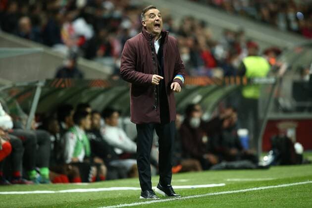 Mandatory Credit: Photo by Michael Zemanek Shutterstock (12885087w) Carlos Carvalhal manager of Sporting Braga reacts Braga v Rangers, UEFA Europa League, Quarter Final, First Leg, Football, Estadio Municipal de Braga, Braga, Portugal - 07 Apr 2022 EDITORIAL USE ONLY No use with unauthorised audio, video, data, fixture lists, club league logos or live services. Online in-match use limited to 120 images, no video emulation. No use in betting, games or single club league player publications. Braga v Rangers, UEFA Europa League, Quarter Final, First Leg, Football, Estadio Municipal de Braga, Braga, Portugal - 07 Apr 2022 EDITORIAL USE ONLY No use with unauthorised audio, video, data, fixture lists, club league logos or live services. Online in-match use limited to 120 images, no video emulation. No use in betting, games or single club league player publications. Copyright: xMichaelxZemanek Shutterstockx 12885087w